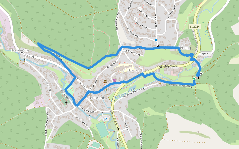 Mit Tilly im Gepäck walking route map in Breitenbrunn