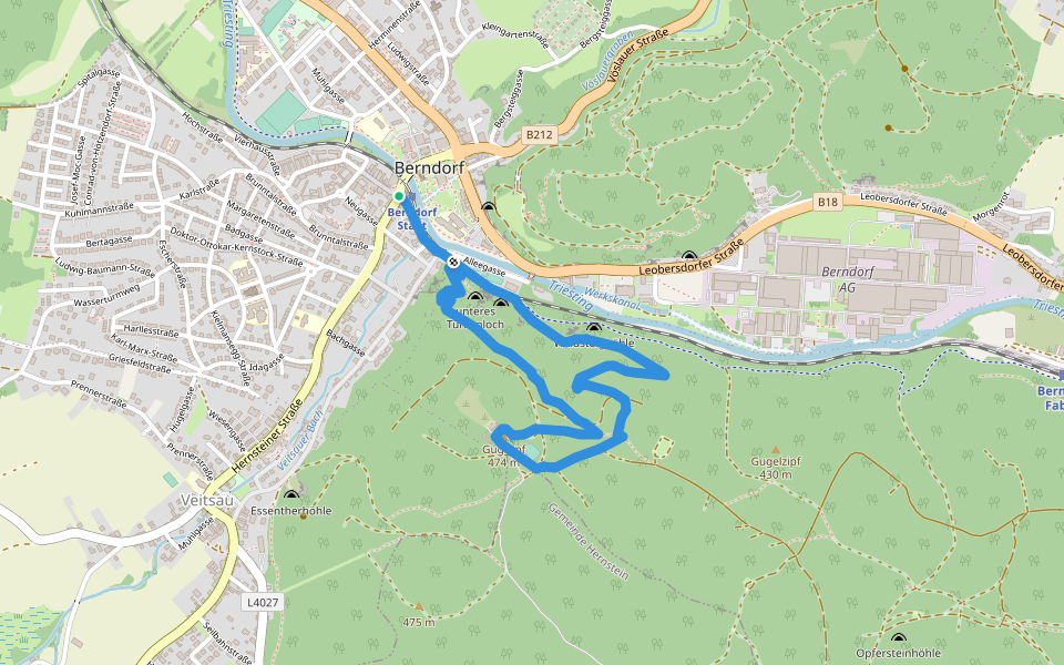 Bike Doktor Runde (Berndorf) walking route map in Berndorf