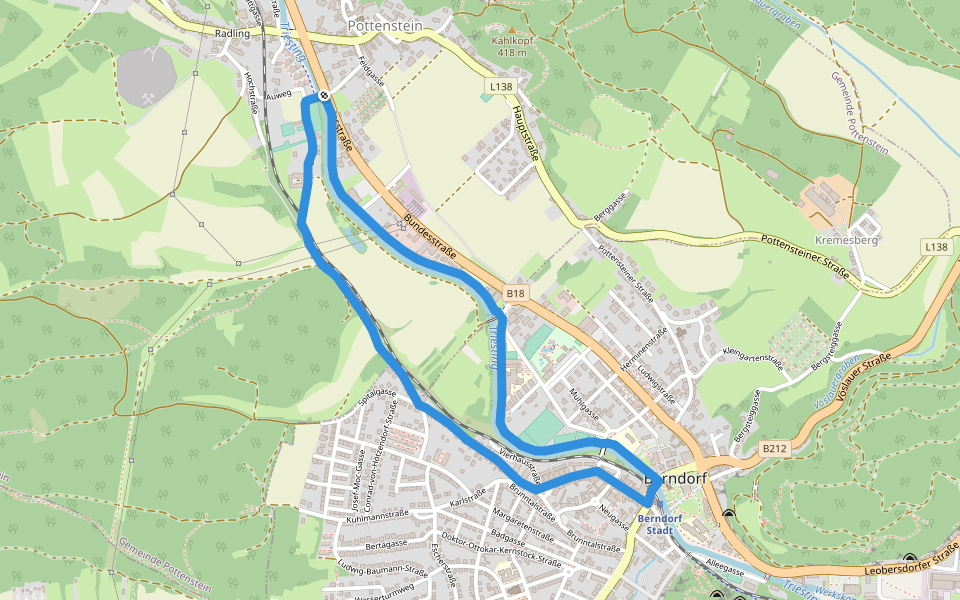 Sparkassen Runde (Berndorf) walking route map in Pottenstein