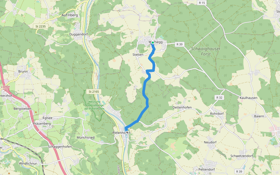 W 49 Wolfsegg - Pielenhofen (Rotes Dreieck) walking route map in Wolfsegg