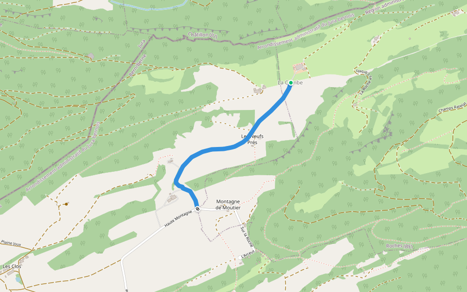 La Combe - fixme walking route map in Roches