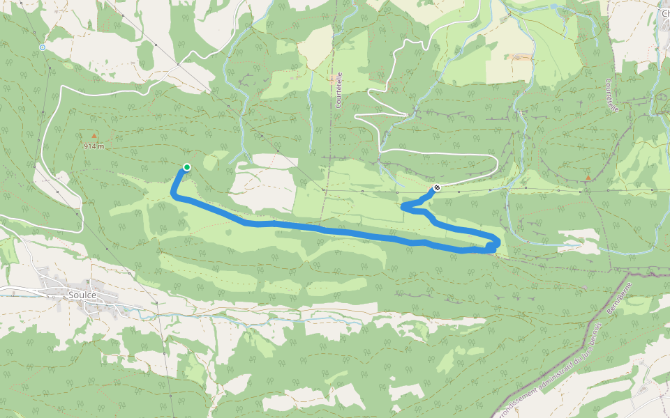 Les Fouchies - fixme walking route map in Haute-Sorne