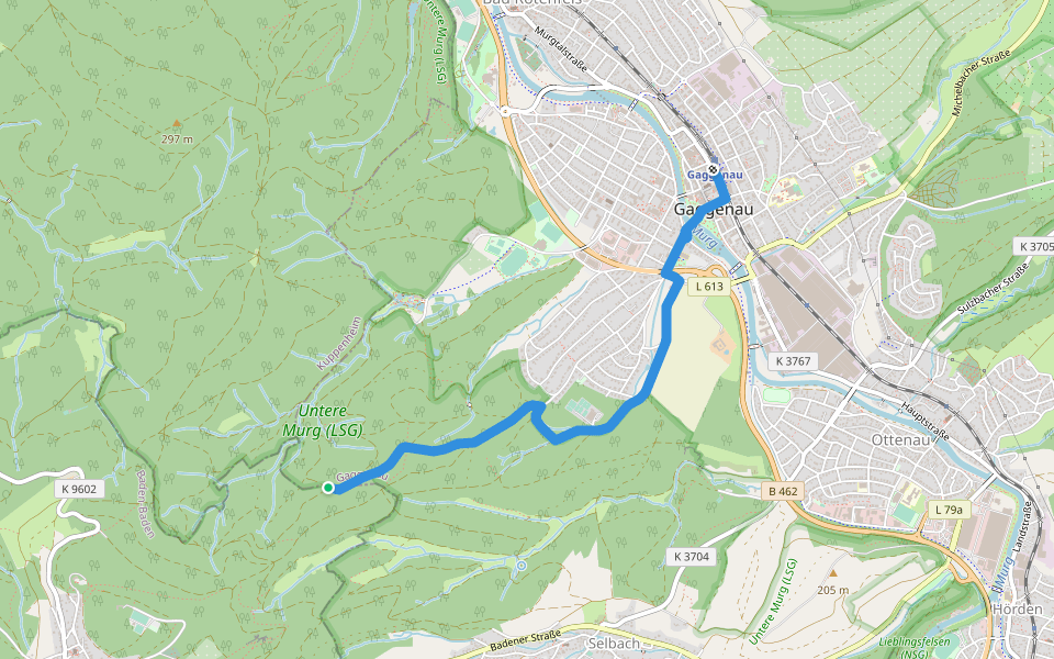 Gaggenau - Ebersteinburg walking route map in Gaggenau