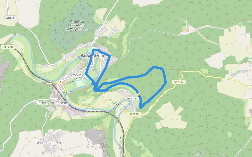Ortswanderweg Pappenheim walking route map in Pappenheim