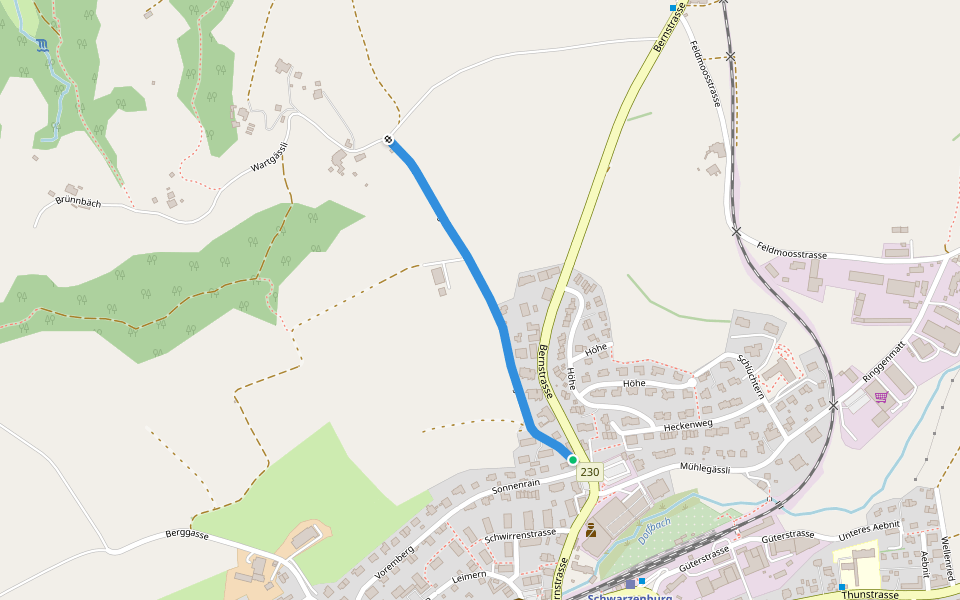 Schwarzenburg Marktplatz - Wart walking route map in Schwarzenburg