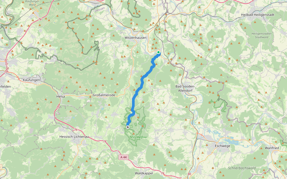 Schneehagenweg walking route map in Witzenhausen