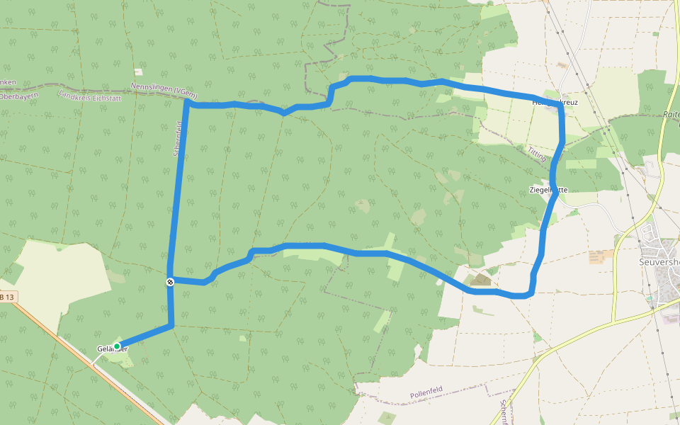Rundwanderweg Eichstätt Nr. 4 walking route map in Schernfeld