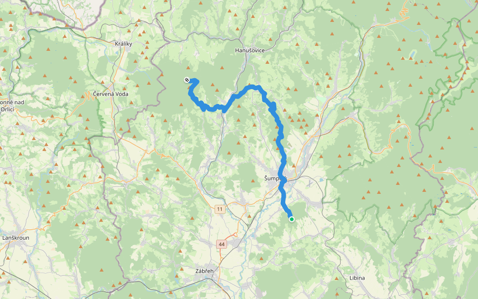 [Z] Bouda (rozc.) - Polesí Drážník walking route map in Dolní Studénky