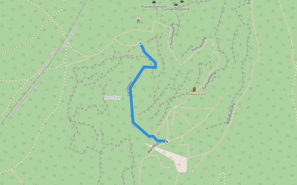 Luciesteig walking route map in Maiersdorf