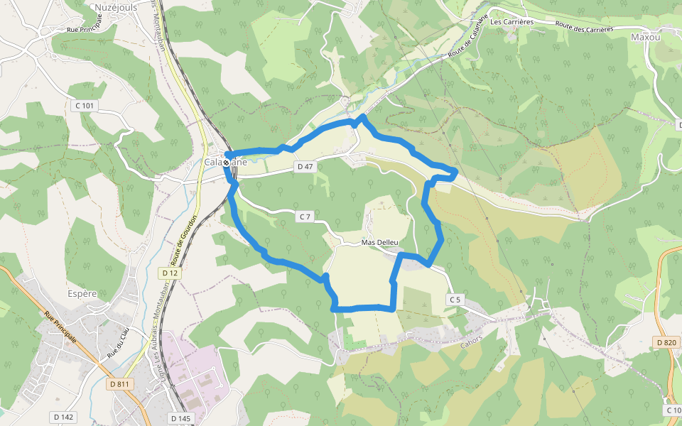 Il suffit de passer les ponts - 7,4km walking route map in Calamane