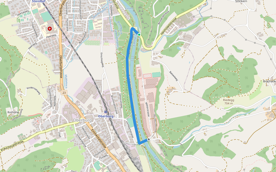 Heimiswilbrügg - Lochbachbrügg walking route map in Burgdorf