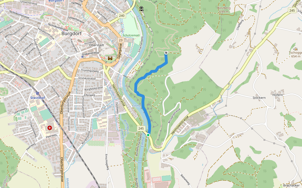 Heimiswilbrügg - fixme walking route map in Burgdorf
