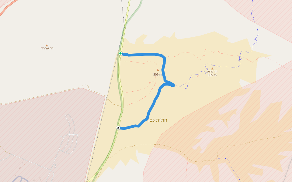 חולות כיסוי walking route map in Neot Semadar
