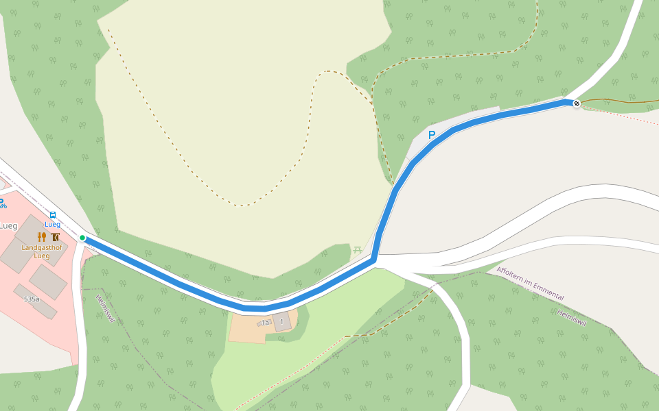 Lueg/Wirtschaft - Lueg walking route map in Kaltacker