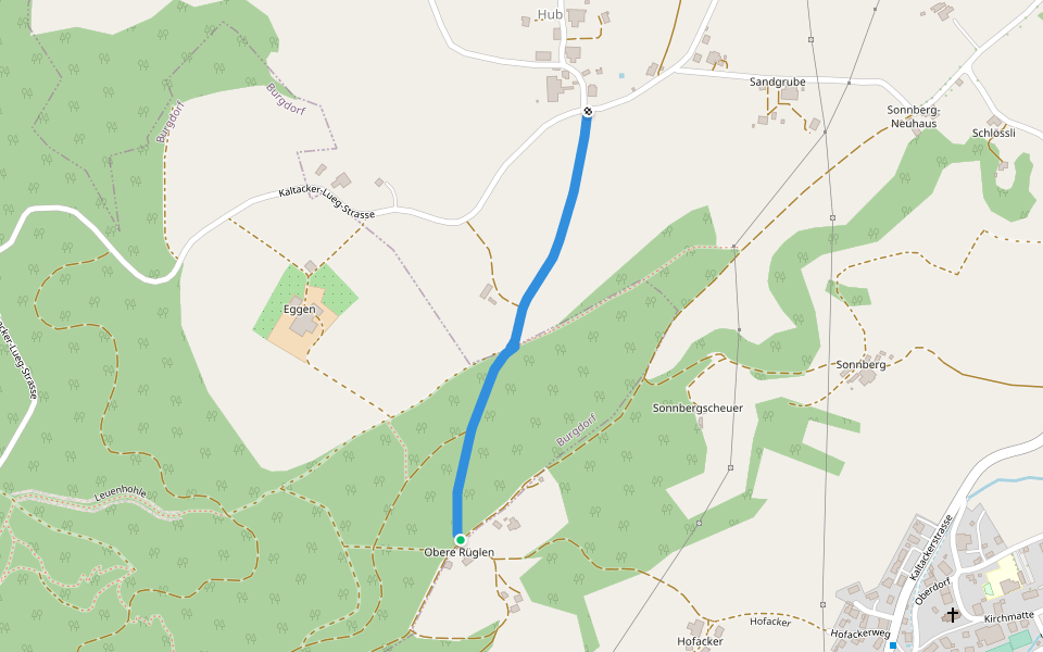 Hueb - fixme walking route map in Burgdorf