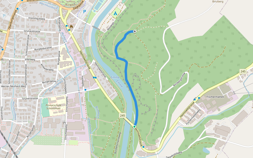 Heimiswilbrügg - fixme walking route map in Burgdorf