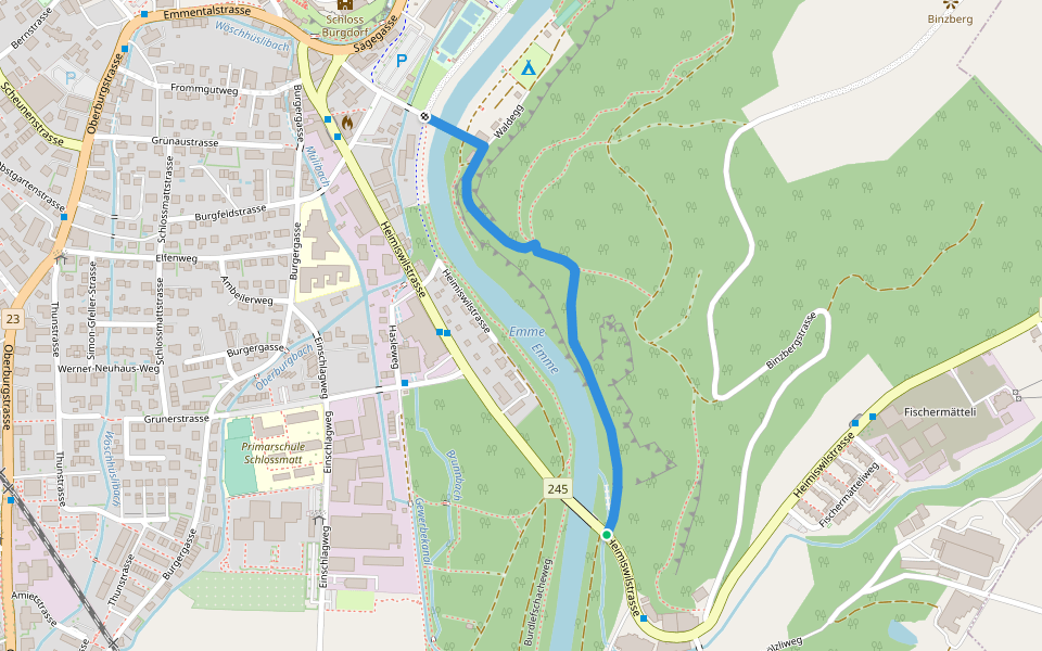 Heimiswilbrügg - fixme walking route map in Burgdorf