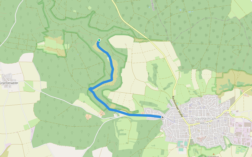 Nebenweg Gnannental-Steinheim walking route map in Steinheim am Albuch