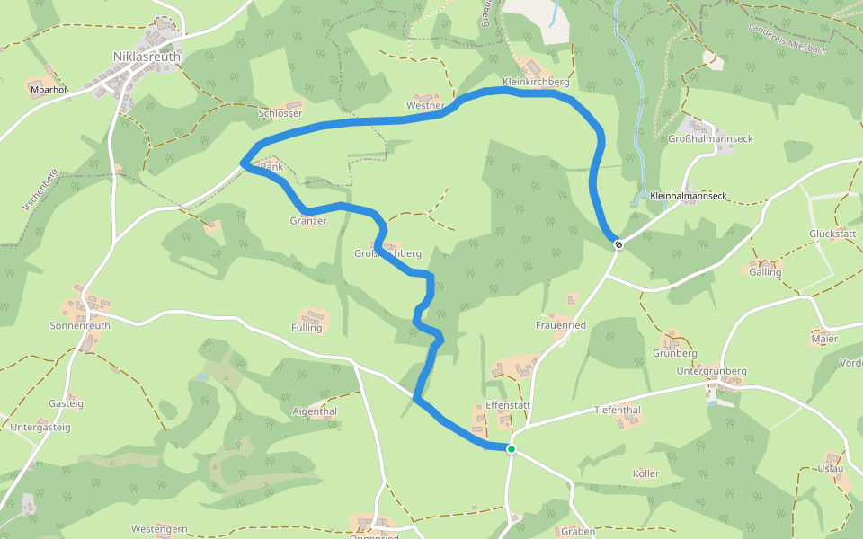 Wanderweg 592a - Fischbachau walking route map in Fischbachau