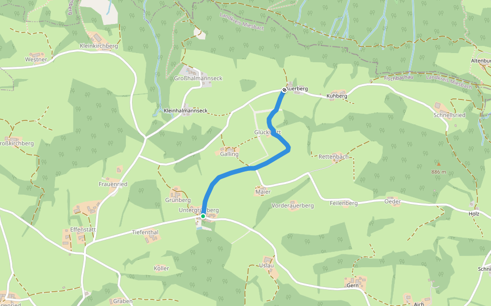 Wanderweg 591a - Fischbachau walking route map in Fischbachau