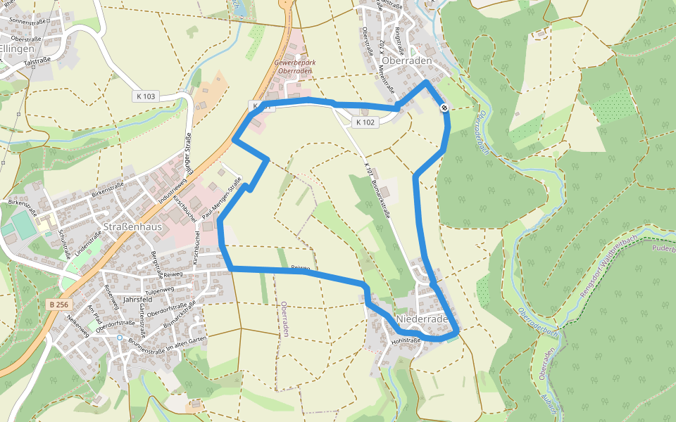 Rundwanderweg Oberraden 2 walking route map in Oberraden