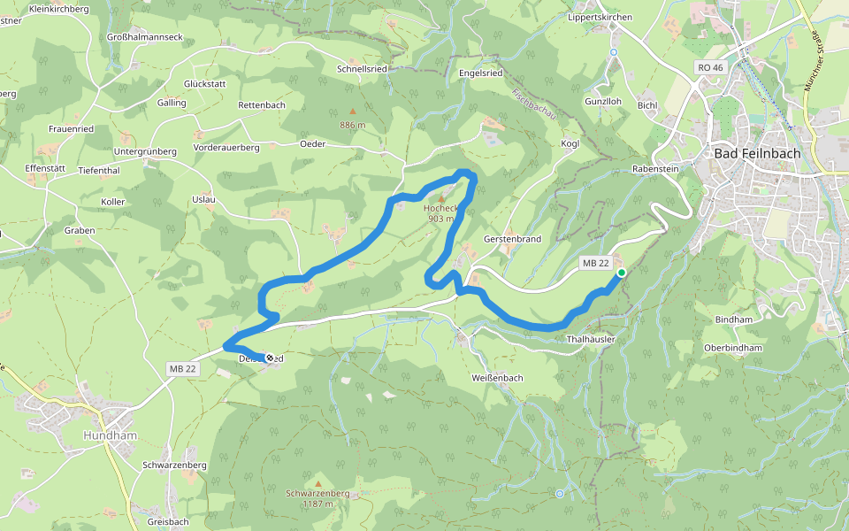 Wanderweg 590 - Fischbachau walking route map in Fischbachau