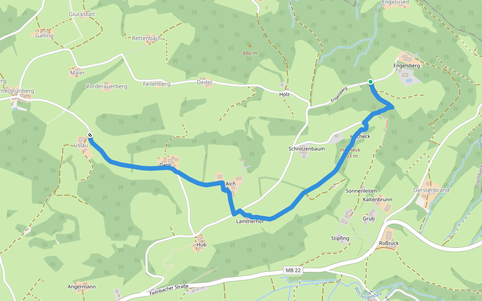 Wanderweg 590a - Fischbachau walking route map in Fischbachau