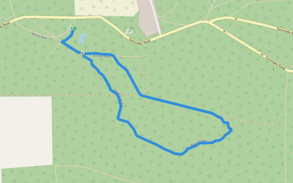 Wandoo Walk walking route map in Dryandra