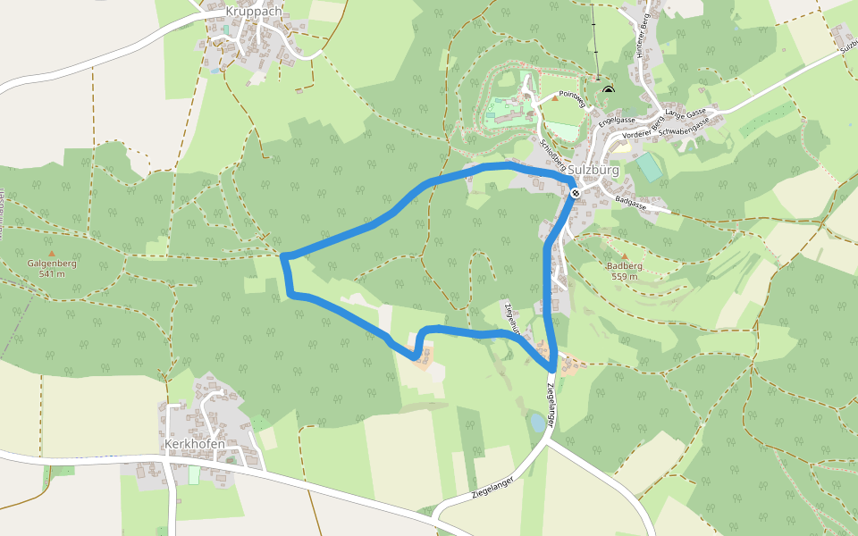 Sulzbürger Wanderweg Nr. 1 walking route map in Mühlhausen