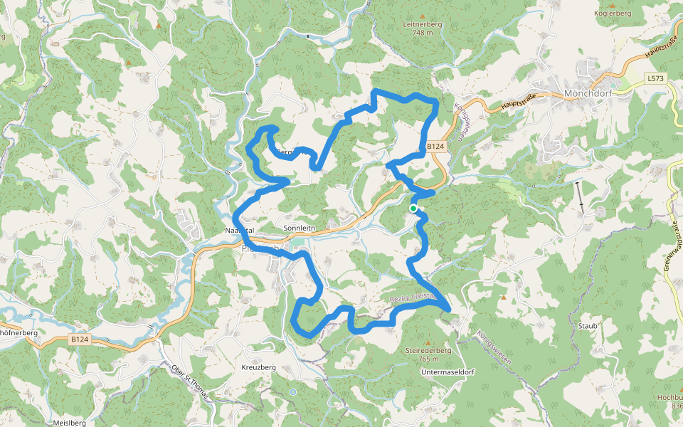 Zweibergweg walking route map in Pierbach