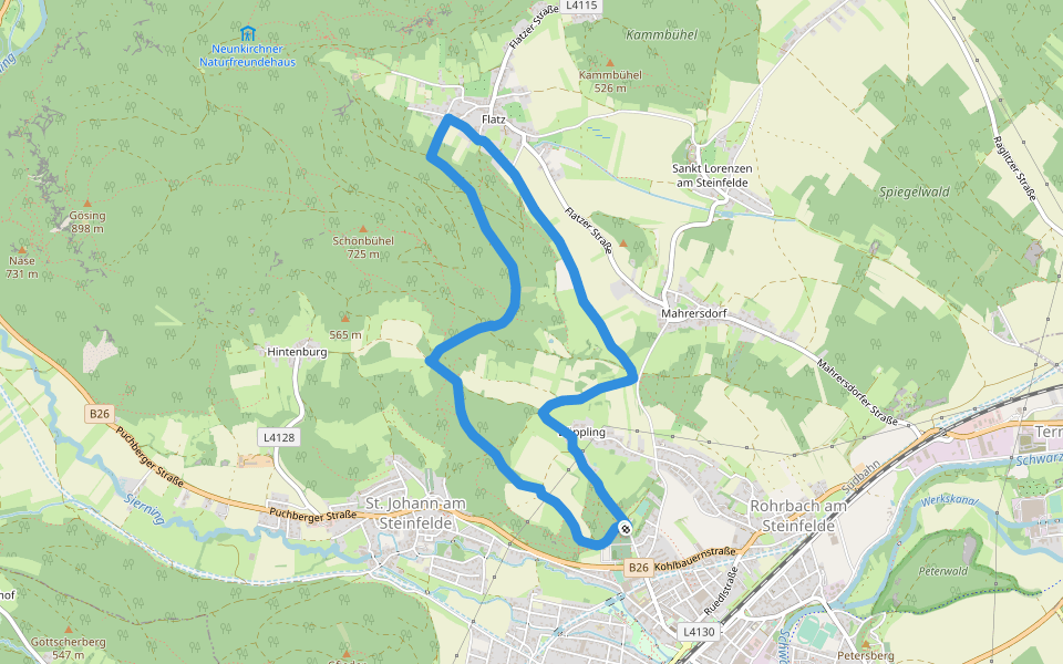 Schlosserei Reiterer Runde "Flatz Runde" (bei Ternitz) walking route map in Ternitz