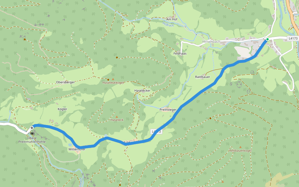 Mária Út M01-02a Preintal - Schwarzau walking route map in Preintal
