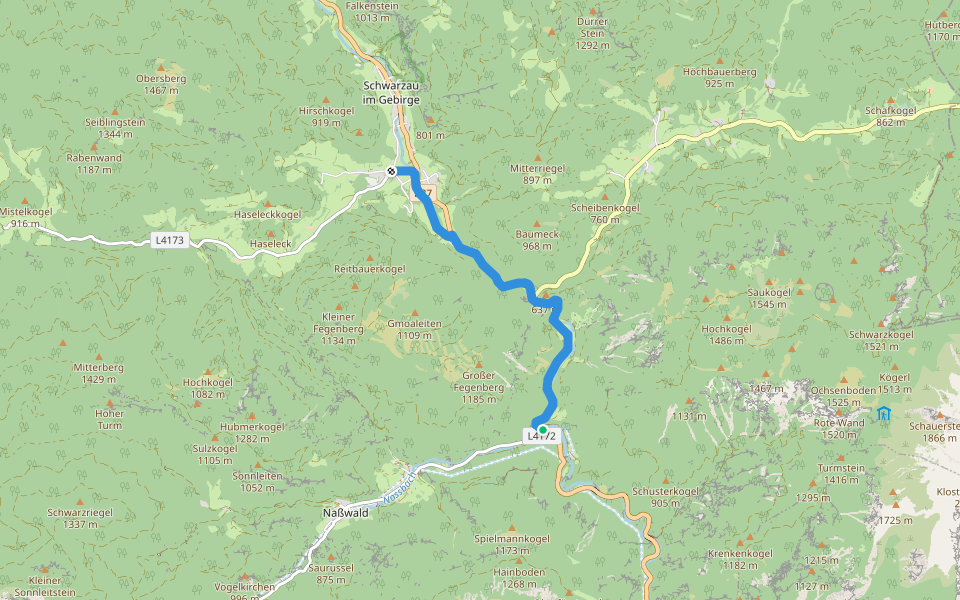 Marienweg walking route map in Graben