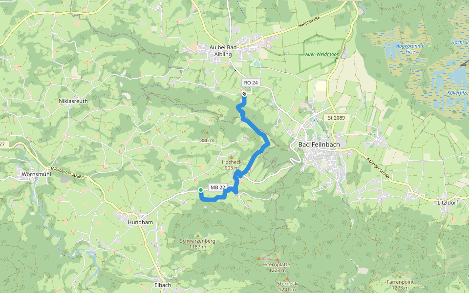 Wanderweg 589 - Fischbachau walking route map in Fischbachau