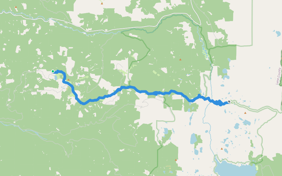 Blair Lake Trail walking route map in Oakridge