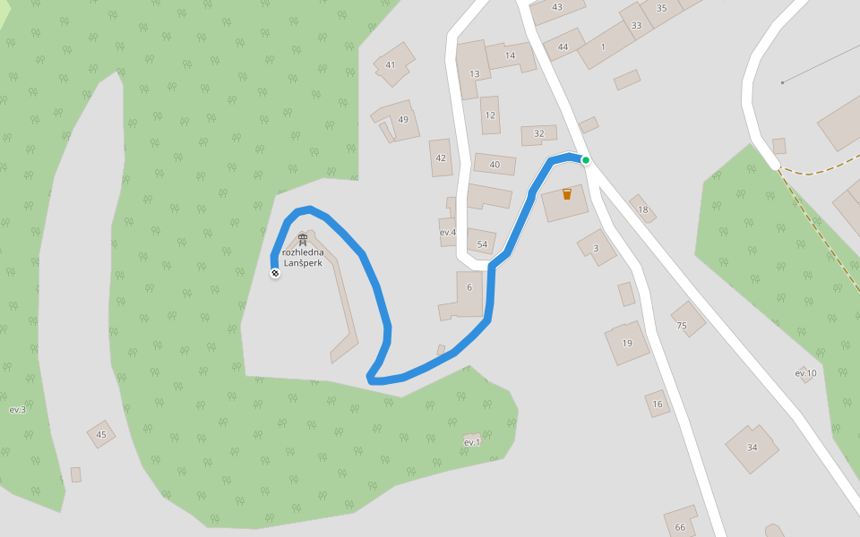 [Z] odbočka zřícenina Lanšperk walking route map in Dolní Dobrouč