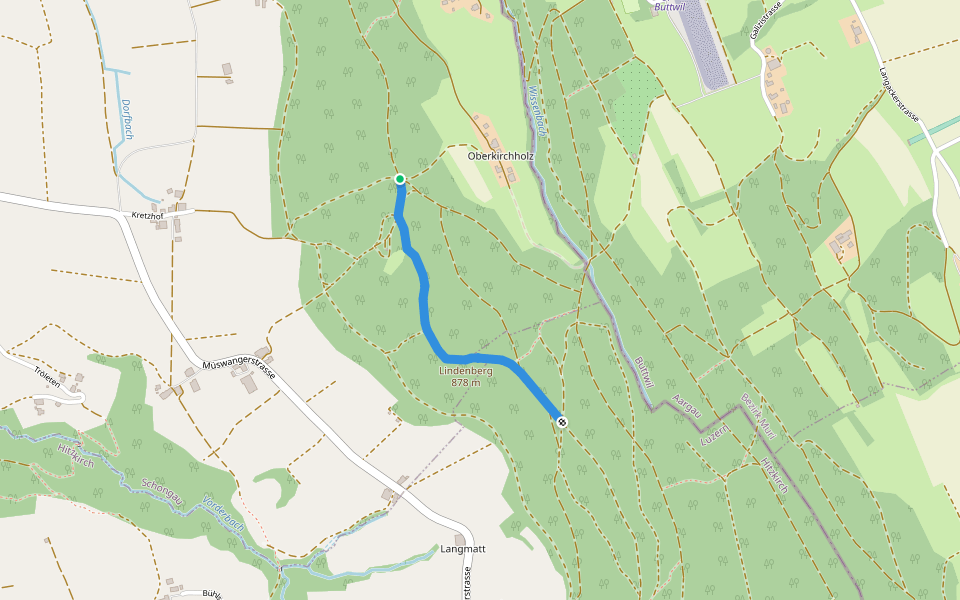 Lindenberg 872 walking route map in Schongau