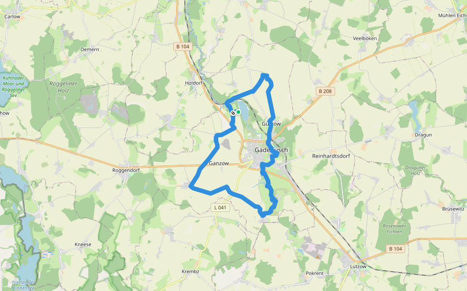 Steenborg Wanderweg walking route map in Gadebusch