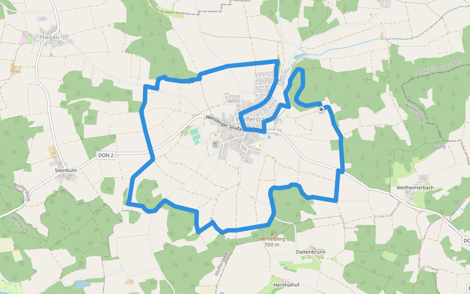 Rundwanderweg Monheim 3 walking route map in Wolferstadt