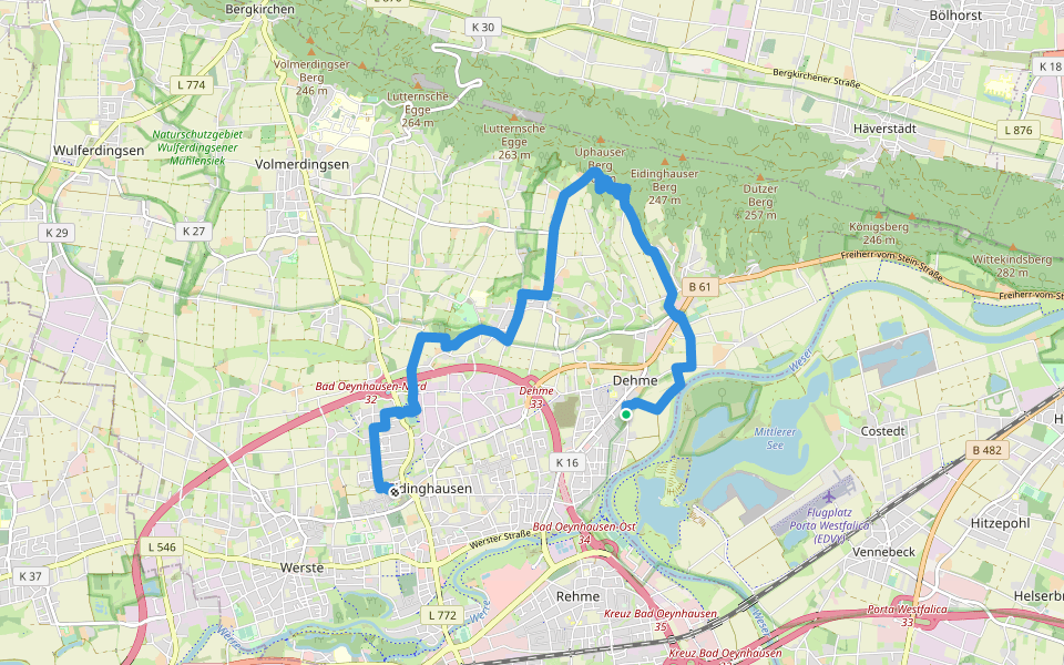 Pilgerweg Kirchengemeinde Eidinghausen-Dehme walking route map in Bad Oeynhausen