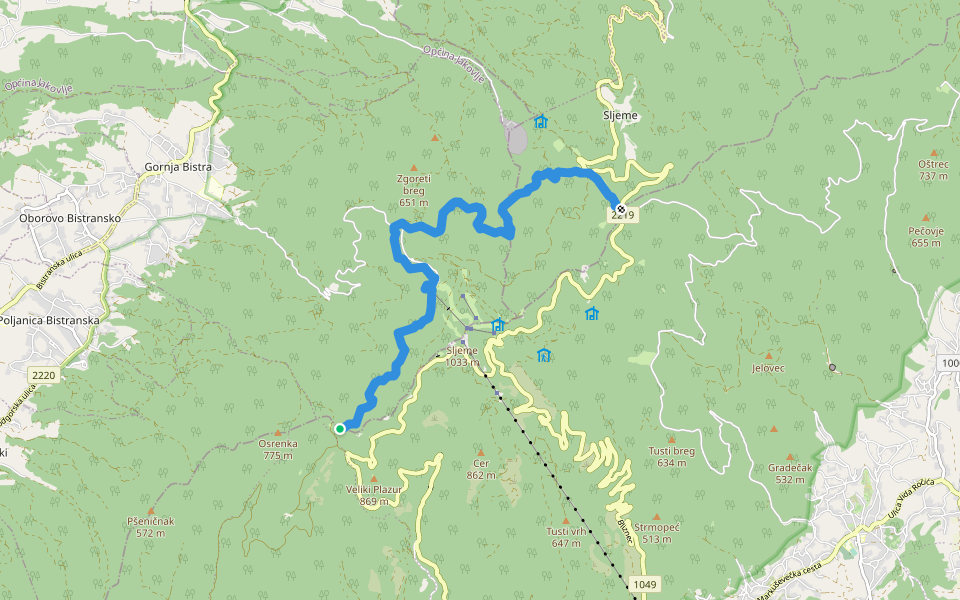 Planinarska staza Medvednica 41 walking route map in Zagreb