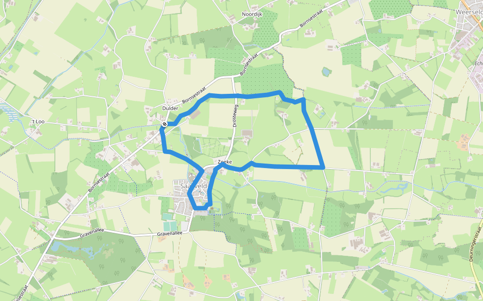 WNW Twente - Saasveld - blauwe route walking route map in Saasveld