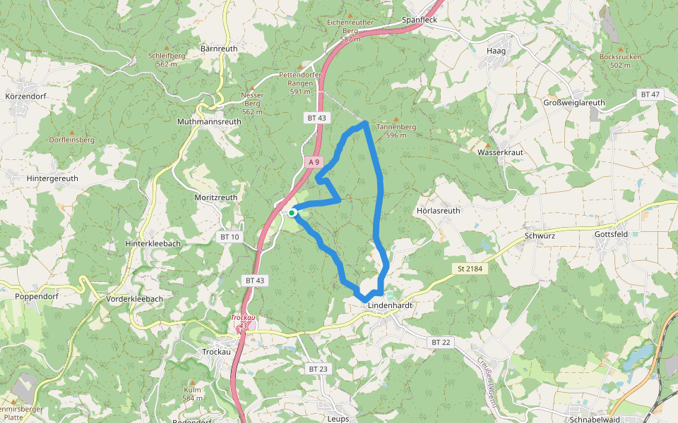 Rundwanderweg Lindenhardt walking route map in Hummeltal