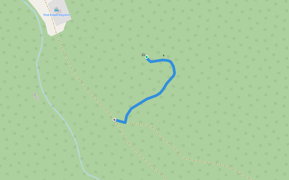[Č] odbočka Lurdská jeskyně walking route map in Zlaté Hory