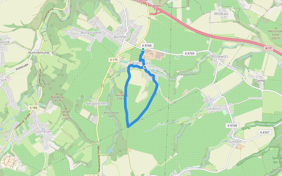 Rundwanderweg Röhrsdorf walking route map in Dohna