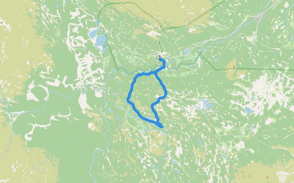 Blanktjärnsrundan walking route map in Vålådalen