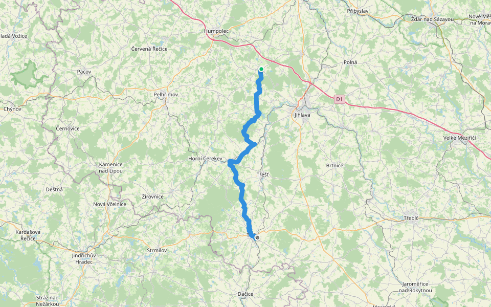 [Ž] Větrný Jeníkov - Oslednice walking route map in Větrný Jeníkov