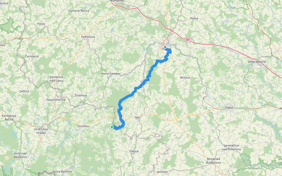 [M] Jihlava - Pod Hradiskem walking route map in Volfířov
