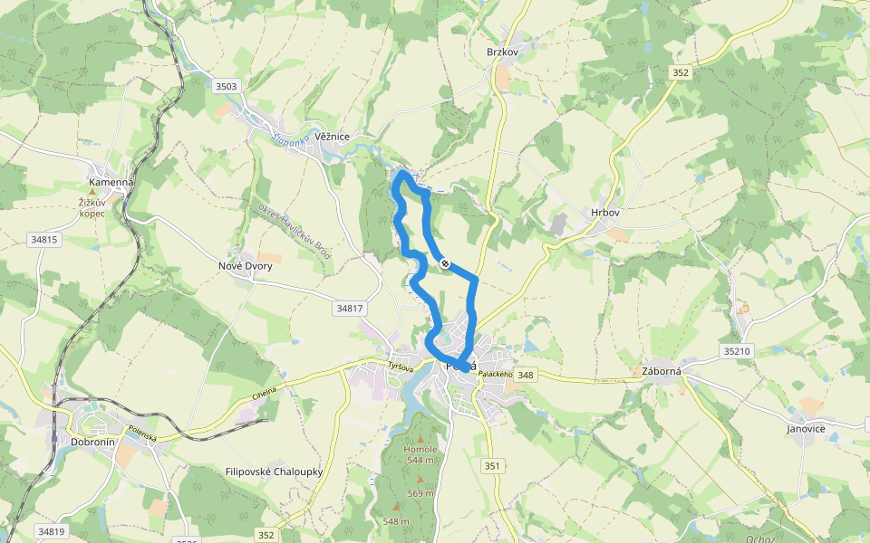 [Ž] Polná - Kukle, okruh walking route map in Polná