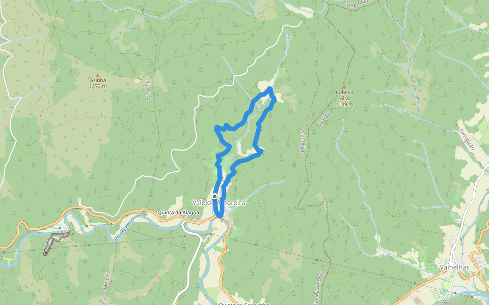 Rota de Vale de Amoreira walking route map in Vale de Amoreira